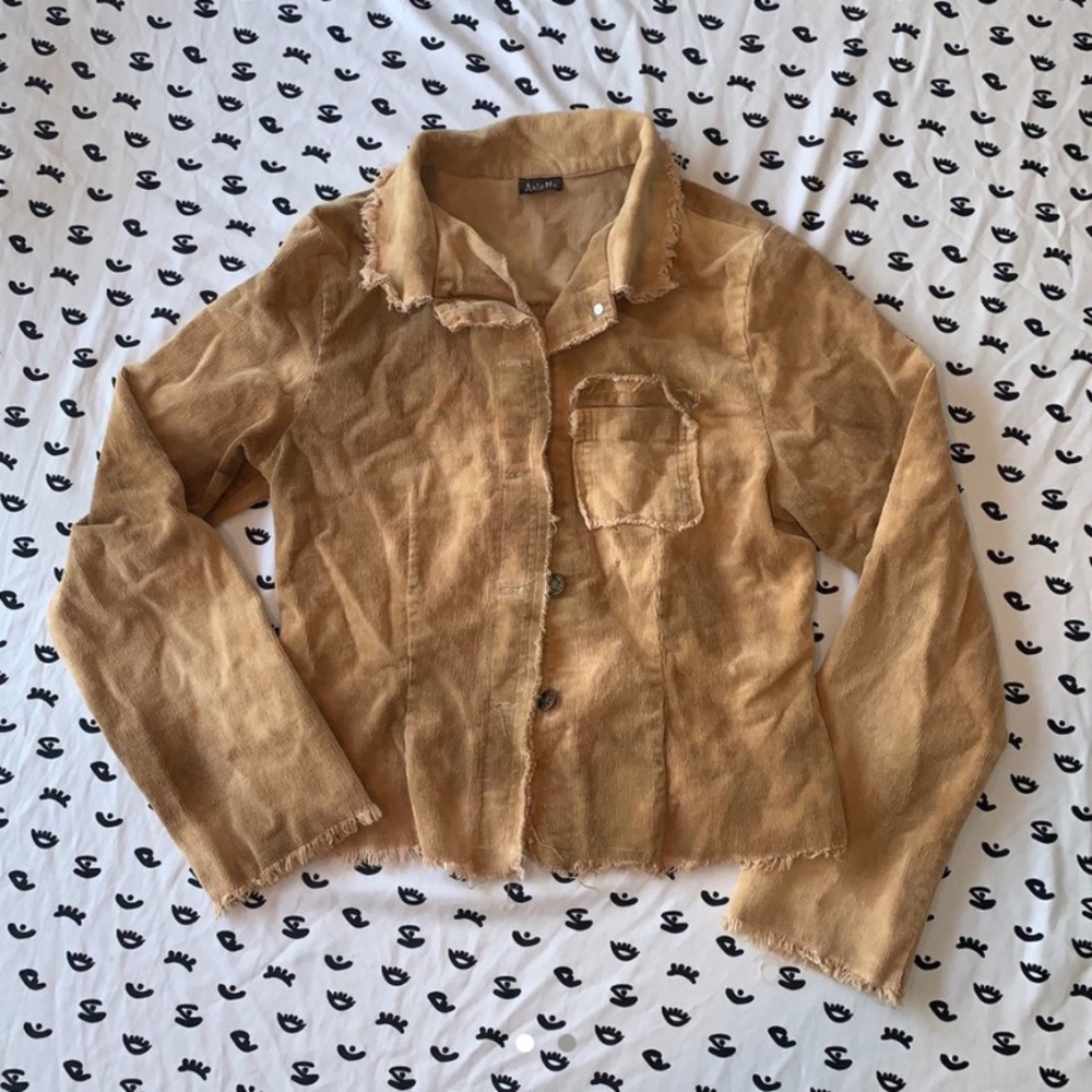 Vintage Tie Dye Tan Corduroy Jacket